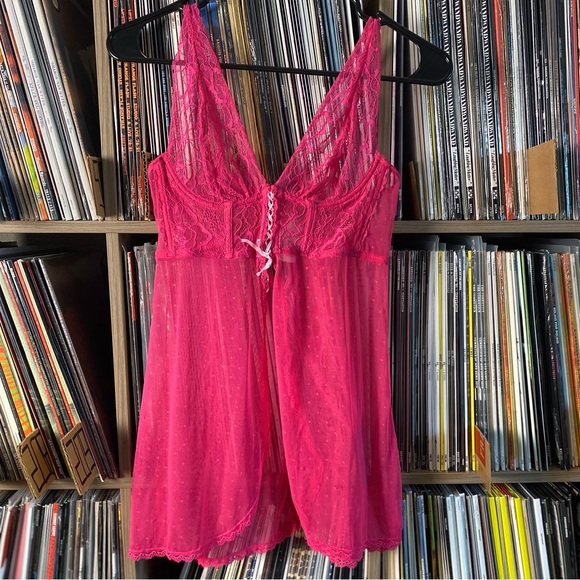 Hot Pink F21 Lingerie Lace Cami Top - Picture 2 of 4